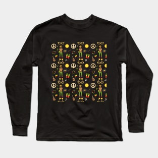 Jamaica Rastafarian Pattern Long Sleeve T-Shirt